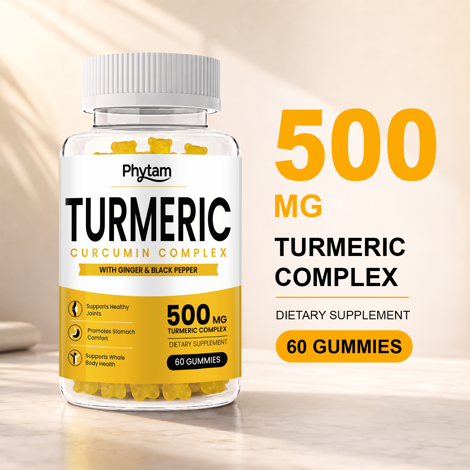 Health Wellness Gummies - Turmeric Curcumin Gummies With Ginger And