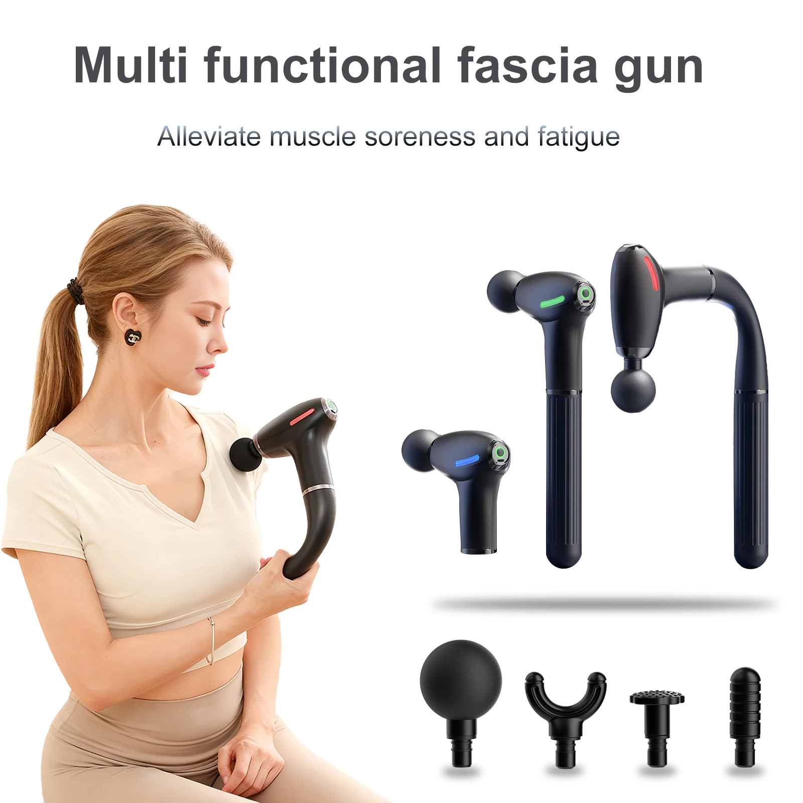 Health Wellness Massage - Mulit functional fascia gun with Extended